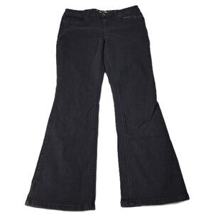 Jeaniologie Womens Bootcut Mid Rise Jeans Size 12 Black Wash Vintage